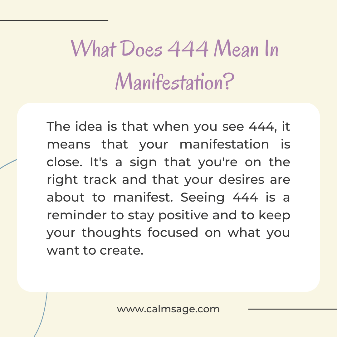 What Does 444 Mean Manifestation